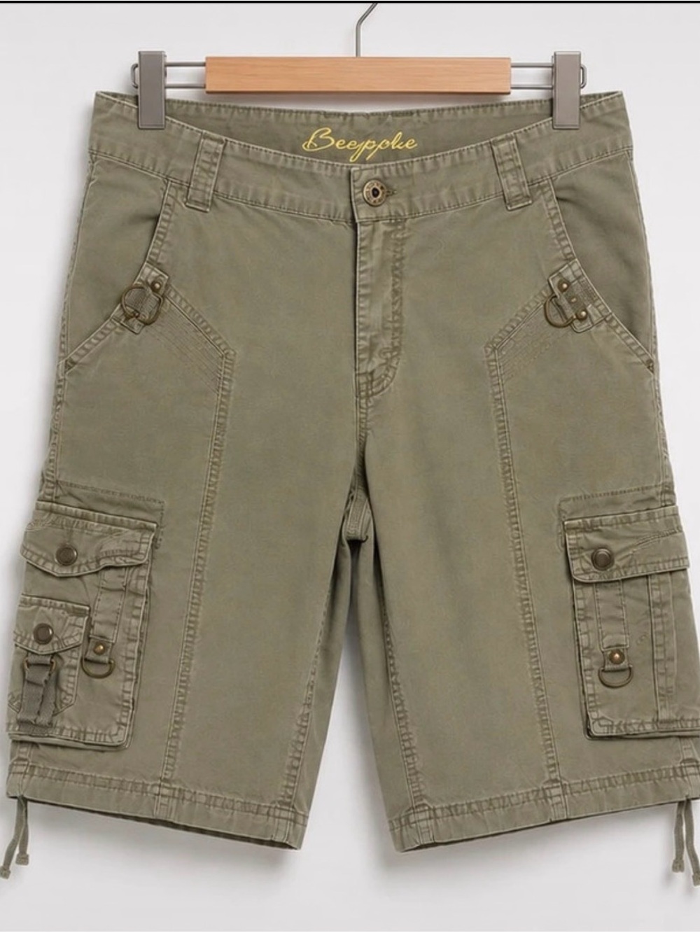 Bespoke Men's Khaki Cargo Shorts